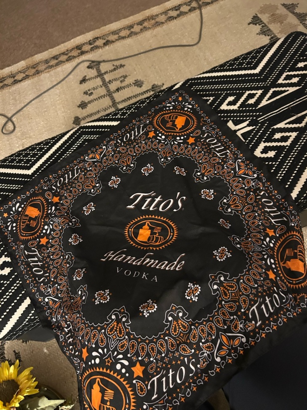 Tito's Handmade Vodka Black & Orange Bandana